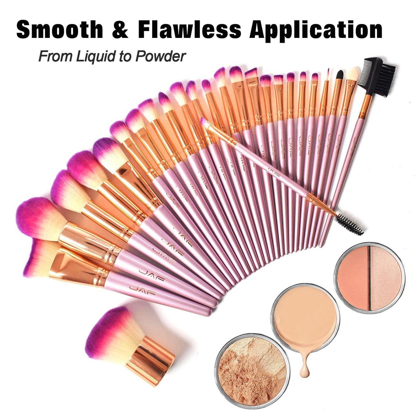 Makeup Brush Set Professional 26 Pcs Synthetic Make up Brushes Tools Kit Vegan