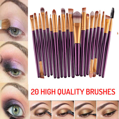20Pcs Makeup BRUSHES Kit Set Powder Foundation Eyeshadow Eyeliner Lip Brush NEW
