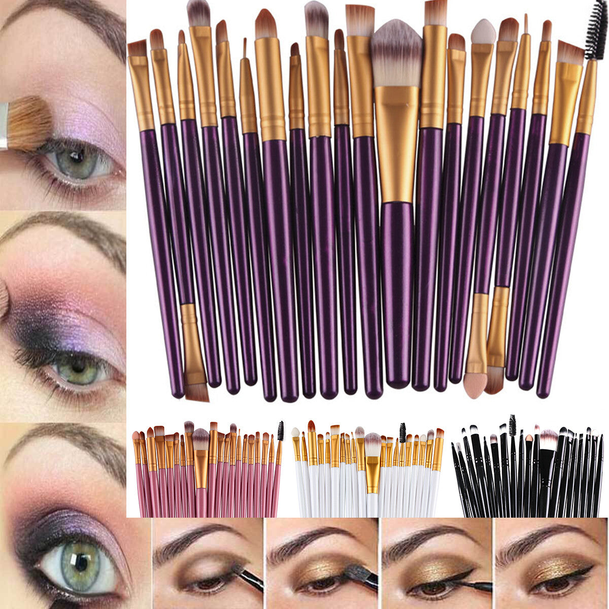 20Pcs Makeup BRUSHES Kit Set Powder Foundation Eyeshadow Eyeliner Lip Brush NEW