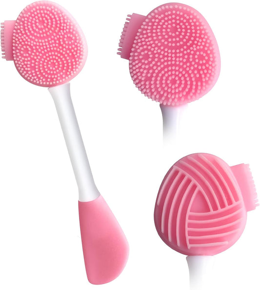 Silicone Face Scrubber Face Mask Brush Exfoliating Lip Cleansing Facial Cleansing/Wash Brush Exfoliator Blackhead Skin Care Tool Makeup Removes Dead & Dry Skin for Women Grils Men