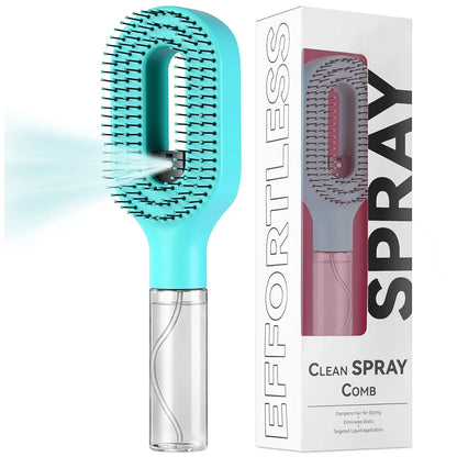 Hairbrush Sprayer Brush 2 in 1 Multi-Functional Spray Bottle Comb with Water Spray Detangling Styling Salon Fluffy Modeling Comb