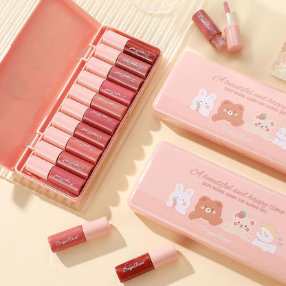 1 Colors Lip Tint Stain Mini Liquid Lipstick Set, Korean Lip Gloss Moisturizing Natural, Multi-Use Lip and Cheek Tint, Non-Stick Cupwaterproof, Lightweight, High Pigment, Long-Lasting, Vivid Color