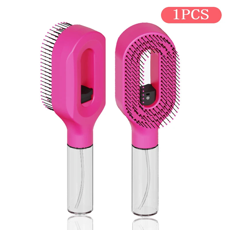 Hairbrush Sprayer Brush 2 in 1 Multi-Functional Spray Bottle Comb with Water Spray Detangling Styling Salon Fluffy Modeling Comb