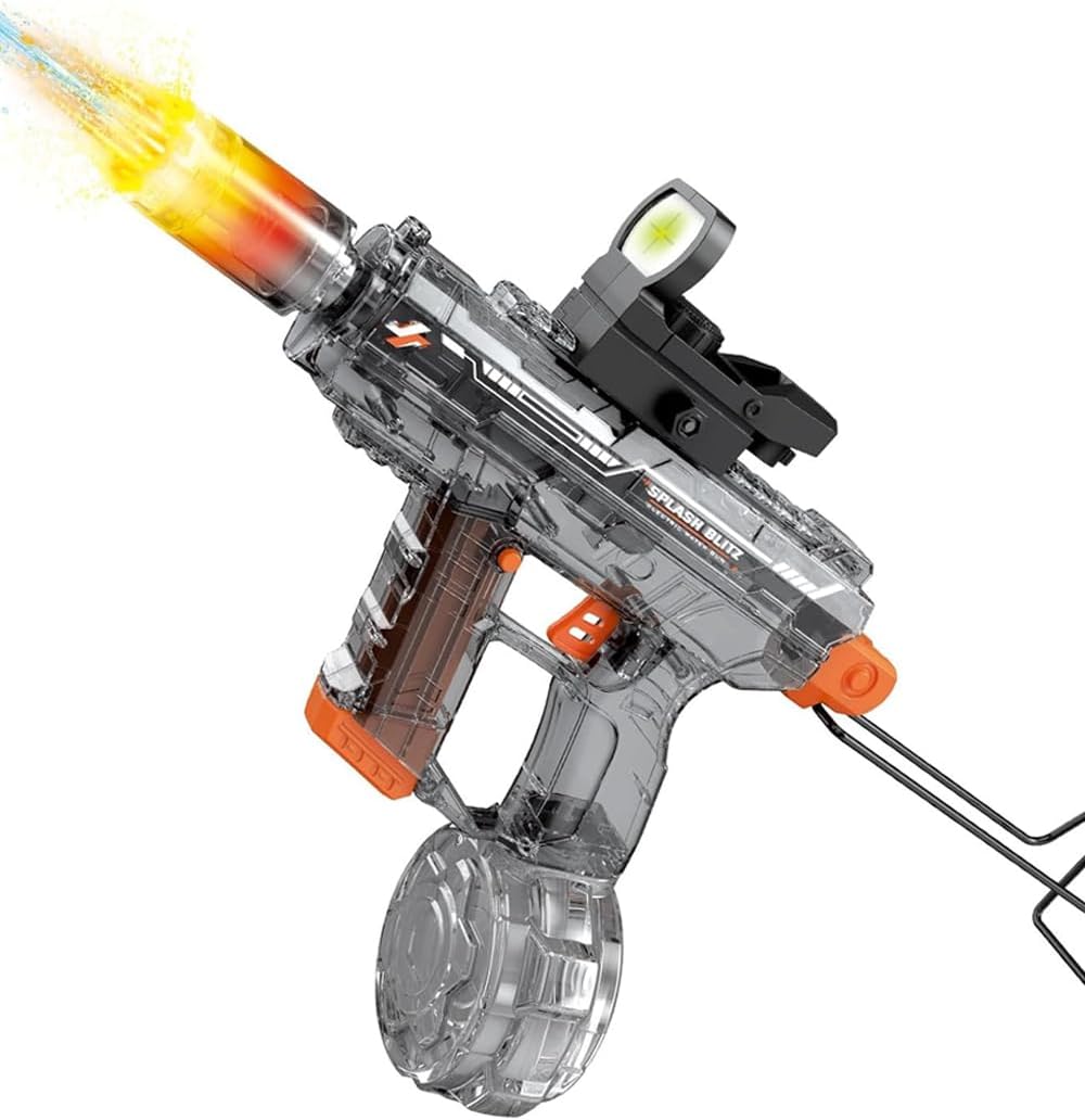 Electric Water Gun Fire Flash – 320ml, LED Light-Up, Rechargeable Squirt Gun for Kids & Adults
