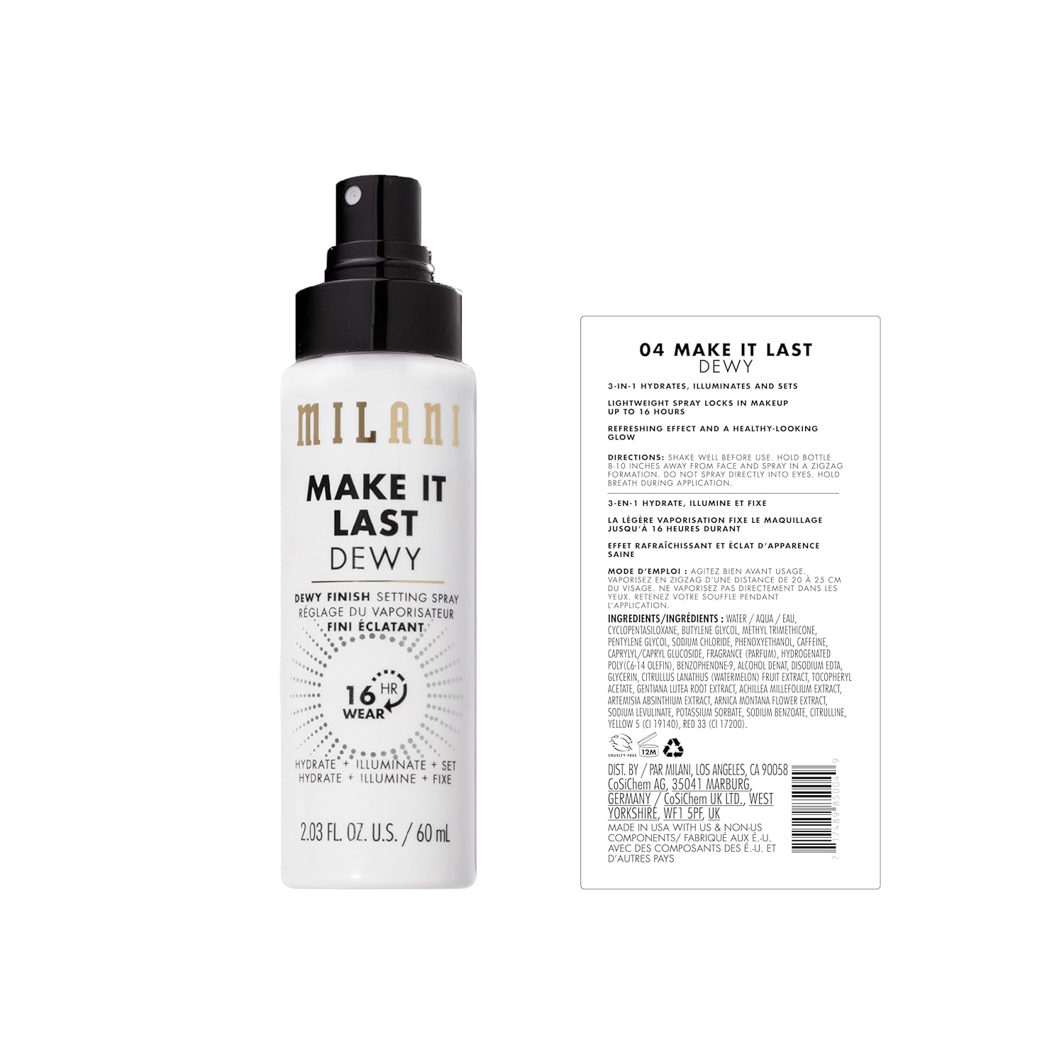 Setting Spray + Primer, Make It Last Dewy - Dewy Finish Moisturizing Formula for Glow on the Go, Setting Spray for Makeup and Face Primer, Prime + Set + Hydrate, 2.03 Fl. Oz