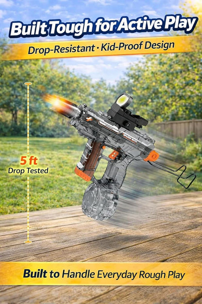 Electric Water Gun Fire Flash – 320ml, LED Light-Up, Rechargeable Squirt Gun for Kids & Adults