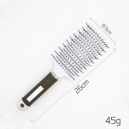 Hairbrush anti Klit Brushy Haarborstel Women Detangler Hair Brush Bristle Nylon Scalp Massage Teaser Hair Brush Comb