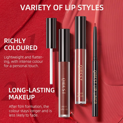 Black Matte Liquid Lipstick Trio 3-in-1 Lip Set