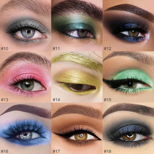 Eye-Shadow Stick Makeup Cosmetics Eye Brightener, Rotatable Cream Eye Shadow Pencil, Glitter Shimmer Eyeshadow Stick with Sponge Smudger for Eye Makeup (01# Pearl White Shimmer)