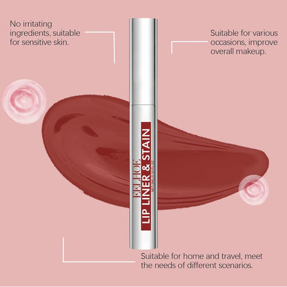 Peel off Lip Stain Tattoo Set, 3 Colors Peel off Lip Liner, Removable Lip Liner Set, Matte Finish Waterproof Lip Liner Pencil, Transfer-Proof Peel off Lip (3Colors/Set, B)