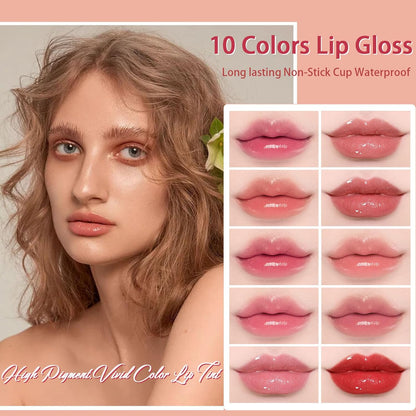 1 Colors Lip Tint Stain Mini Liquid Lipstick Set, Korean Lip Gloss Moisturizing Natural, Multi-Use Lip and Cheek Tint, Non-Stick Cupwaterproof, Lightweight, High Pigment, Long-Lasting, Vivid Color