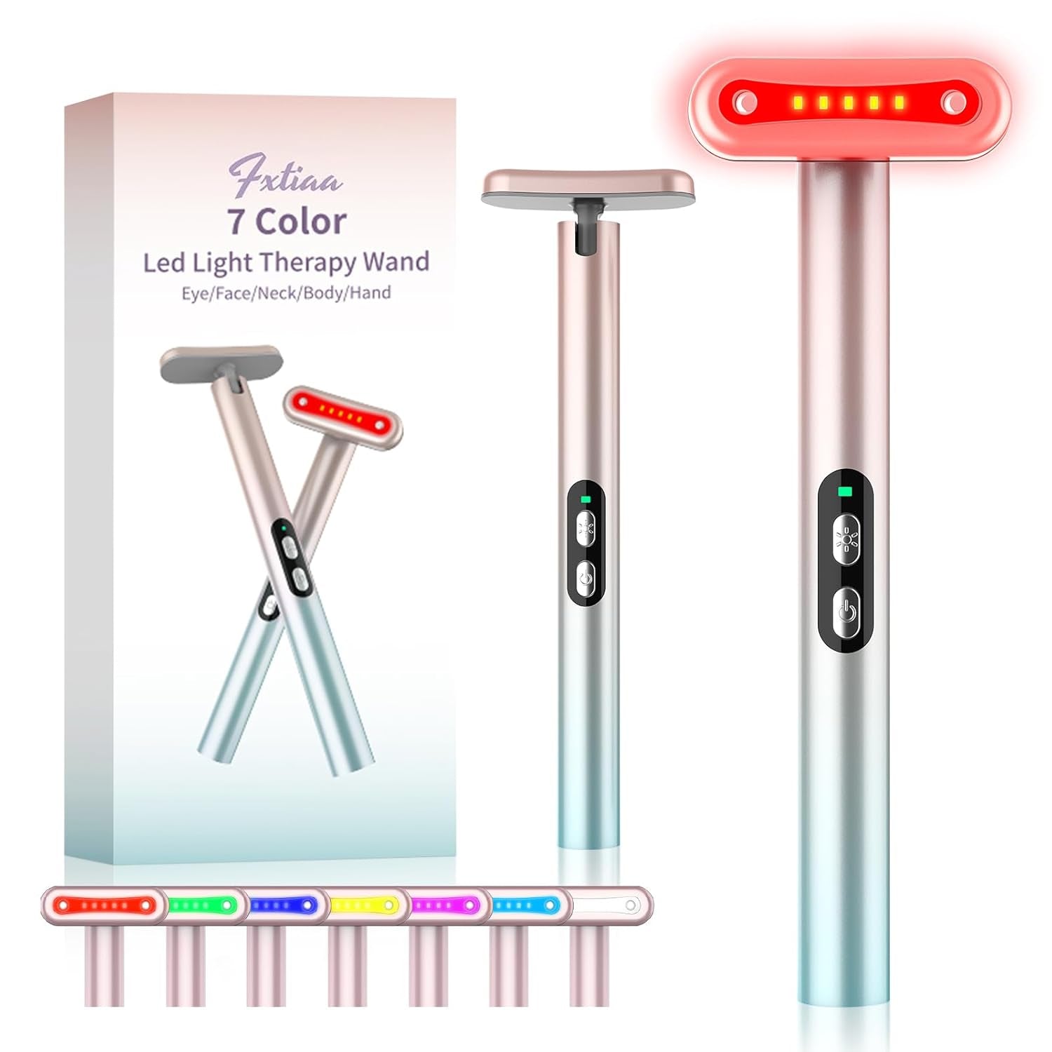 7 in 1 LED Light Therapy Facial Red & Blue Rejuvenation Tool