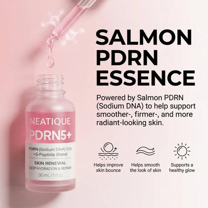 PDRN Serum by , PDRN (Sodium DNA) 1.5% + 5-Peptide Blend, Hydrating Face Serum, Moisture Barrier Support, Smooth & Plump-Looking Skin, Lightweight Essence, 1 Fl Oz (30 Ml)