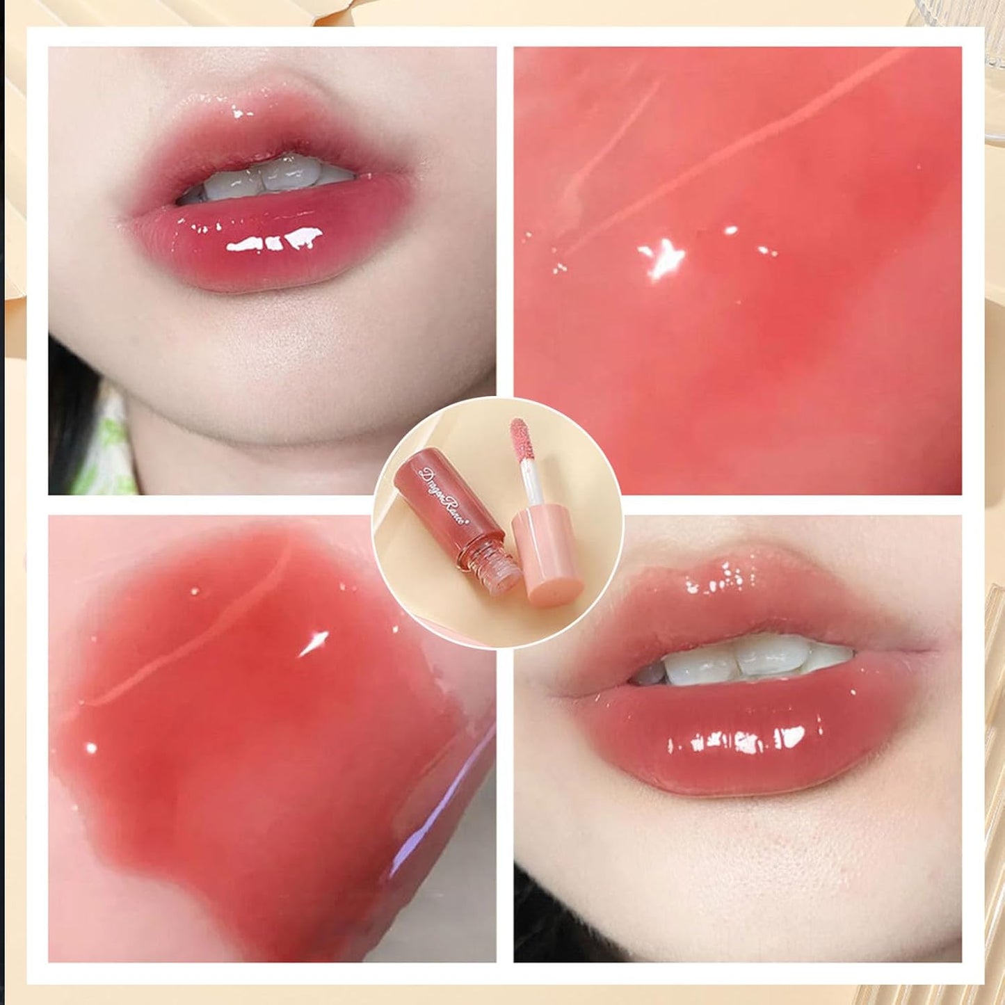 1 Colors Lip Tint Stain Mini Liquid Lipstick Set, Korean Lip Gloss Moisturizing Natural, Multi-Use Lip and Cheek Tint, Non-Stick Cupwaterproof, Lightweight, High Pigment, Long-Lasting, Vivid Color