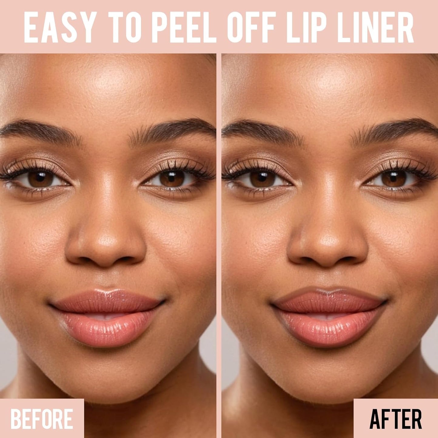 Lip Stain - Lip Liner Stain, Long Lasting Lip Stain Peel Off, Waterproof Stay on All Day, Transfer-Proof, Highly Pigmented, Natural Color, Coffee