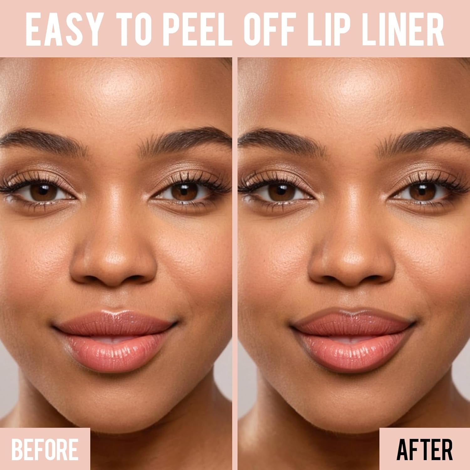 Lip Stain - Lip Liner Stain, Long Lasting Lip Stain Peel Off, Waterproof Stay on All Day, Transfer-Proof, Highly Pigmented, Natural Color, Coffee