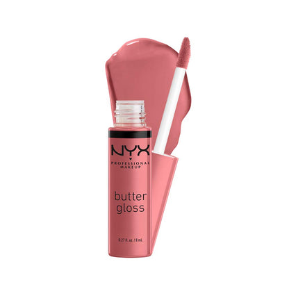 NYX Butter Gloss Non-Sticky Lip Gloss Set - Tiramisu (Brown) & Eclair (Pink)