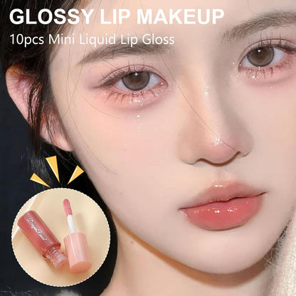 1 Colors Lip Tint Stain Mini Liquid Lipstick Set, Korean Lip Gloss Moisturizing Natural, Multi-Use Lip and Cheek Tint, Non-Stick Cupwaterproof, Lightweight, High Pigment, Long-Lasting, Vivid Color