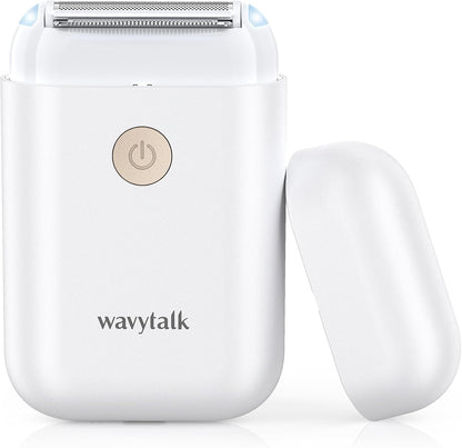 Electric Shaver for Women, Bikini Trimmer for Women for Legs Underarm Private Area Public Hairs, Electric Razor USB Rechargeable Womens Shaver Cordless with Detachable Head & 2 Leds (White)