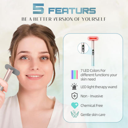 7 in 1 LED Light Therapy Facial Red & Blue Rejuvenation Tool